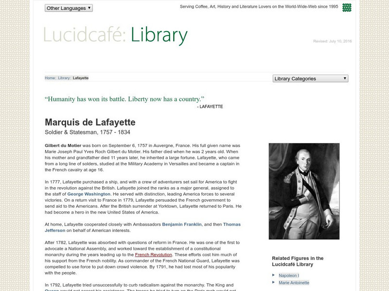 Marquis De Lafayette: French Soldier & Statesman Activity Marquis De Lafayette: French Soldier & Statesman Activity