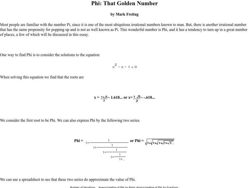 University of Georgia: Phi: The Golden Number Activity University of Georgia: Phi: The Golden Number Activity