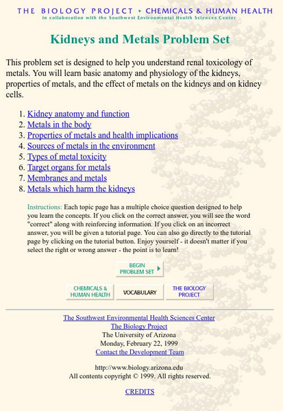 Kidneys and Metals Problem Set Interactive Kidneys and Metals Problem Set Interactive