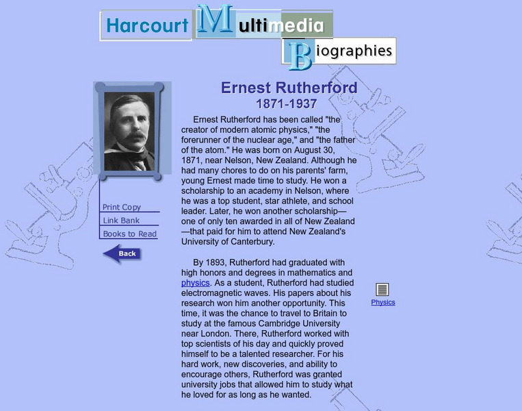 Harcourt: Biographies: Ernest Rutherford Handout