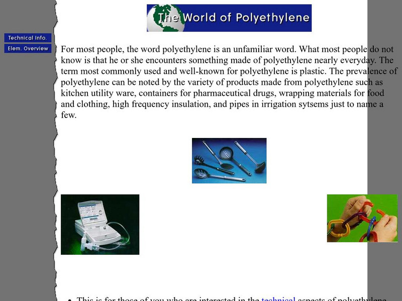 University of Washington: The World of Polyethylene Website University of Washington: The World of Polyethylene Website