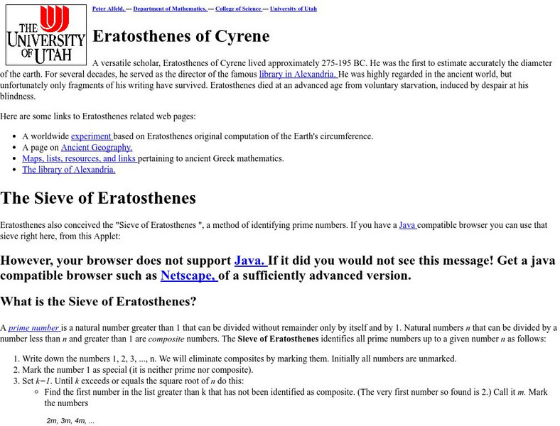 University of Utah: Prime Numbers Activity University of Utah: Prime Numbers Activity