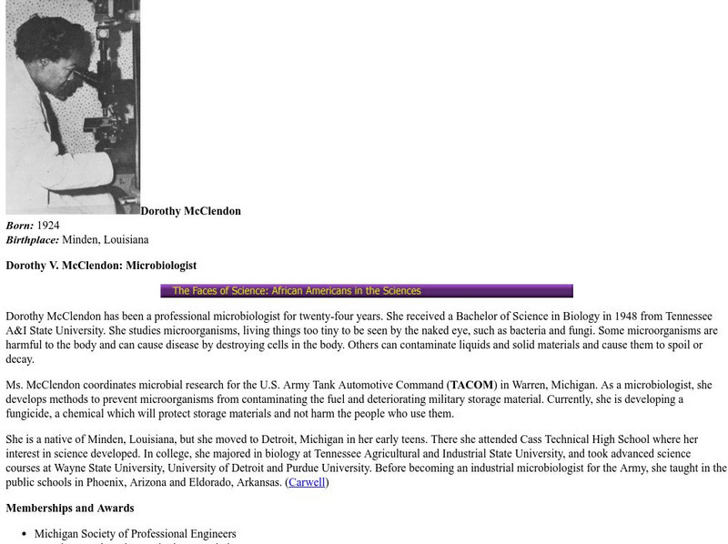 Princeton University: Dorothy Mc Clendon Handout Princeton University: Dorothy Mc Clendon Handout