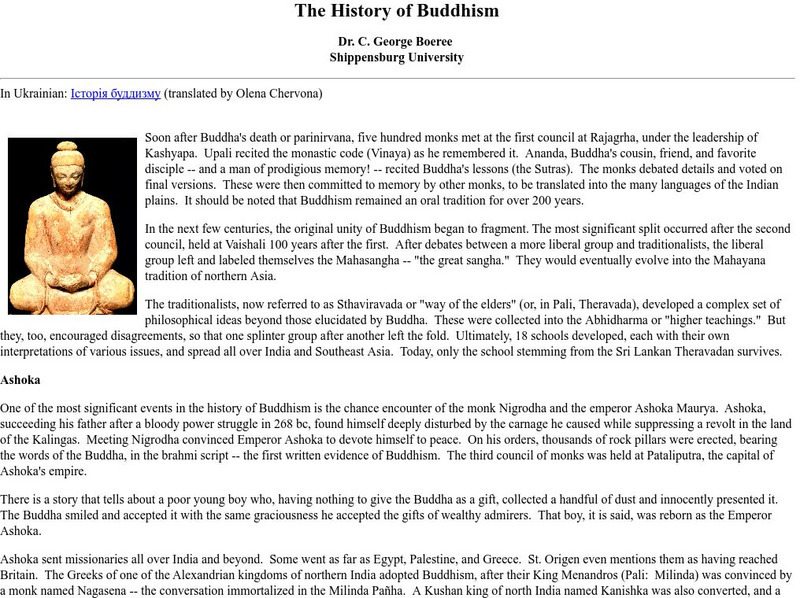 Shippensburg University: History of Buddhism Website Shippensburg University: History of Buddhism Website