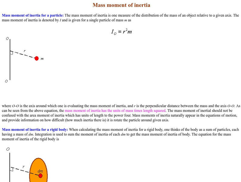 University of Nebraska?lincoln: Mass Moment of Inertia Activity
