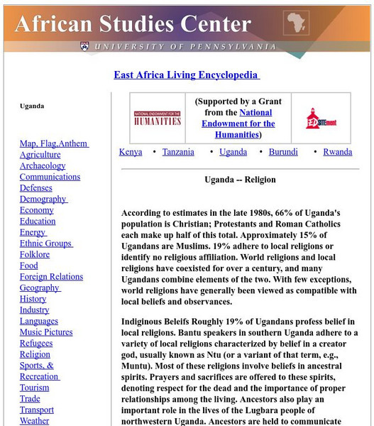 University of Pennsylvania: Ugandan Religions Handout