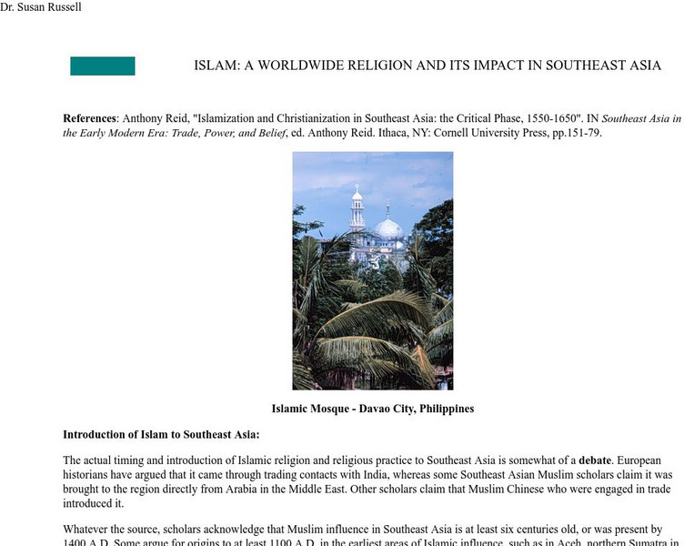 Islam: A Worldwide Religion and Its Impact in Southeast Asia Website Islam: A Worldwide Religion and Its Impact in Southeast Asia Website