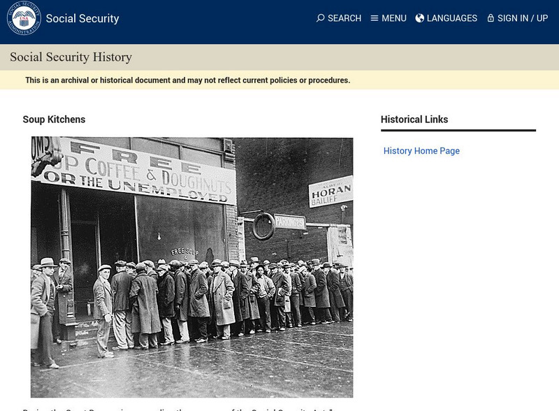 Social Security Online: History: Soup Kitchens Primary Social Security Online: History: Soup Kitchens Primary
