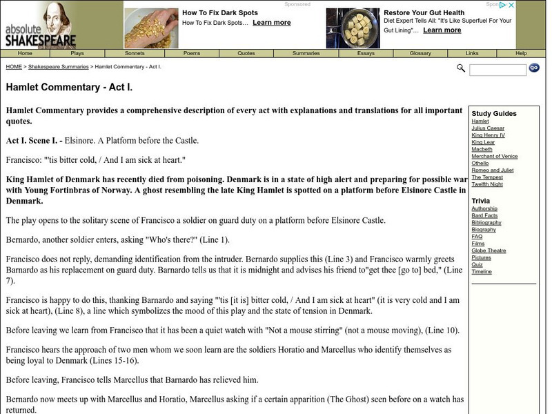Absolute Shakespeare: Hamlet Commentary Website Absolute Shakespeare: Hamlet Commentary Website