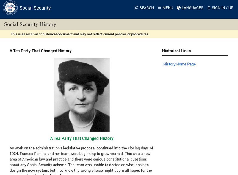 Social Security Online: A Tea Party That Changed History Handout Social Security Online: A Tea Party That Changed History Handout