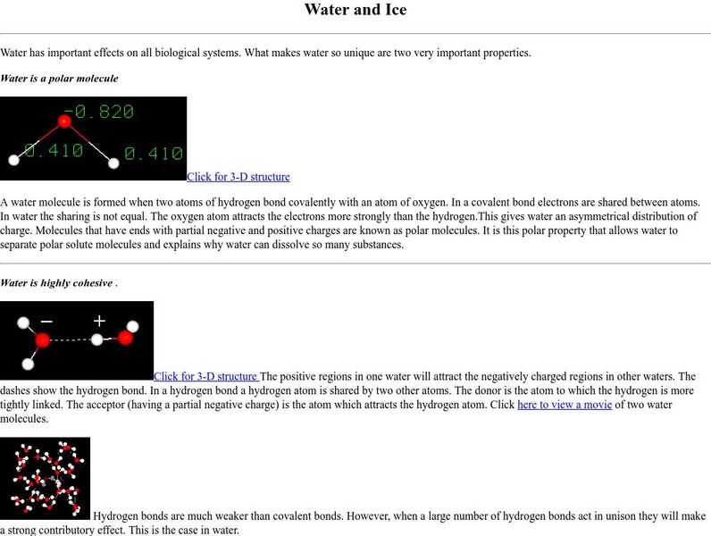 New York University: About Water and Ice Handout New York University: About Water and Ice Handout