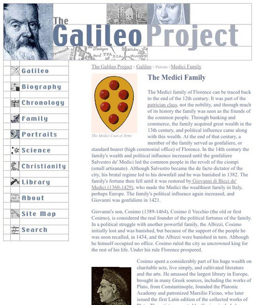 Galileo Project: The Medici Family Website Galileo Project: The Medici Family Website