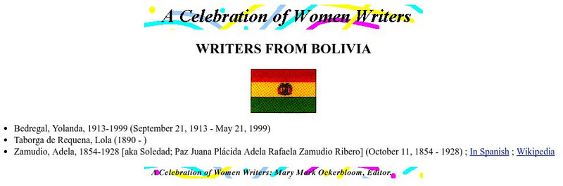 University of Pennsylvania: Writers From Bolivia Activity