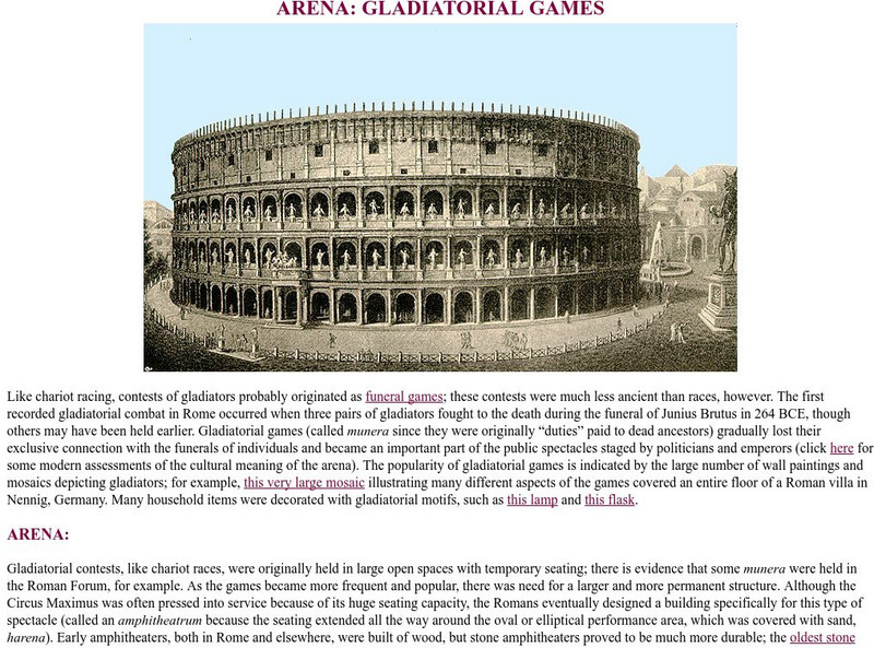 V Roma Project: Arena: Gladiatorial Games Handout V Roma Project: Arena: Gladiatorial Games Handout