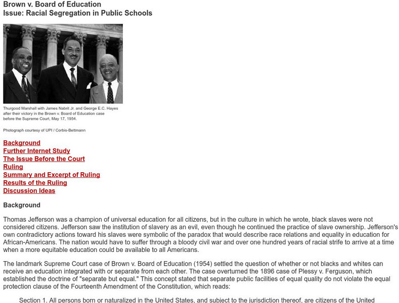 Enlightenment: Brown v. Board of Education Website Enlightenment: Brown v. Board of Education Website