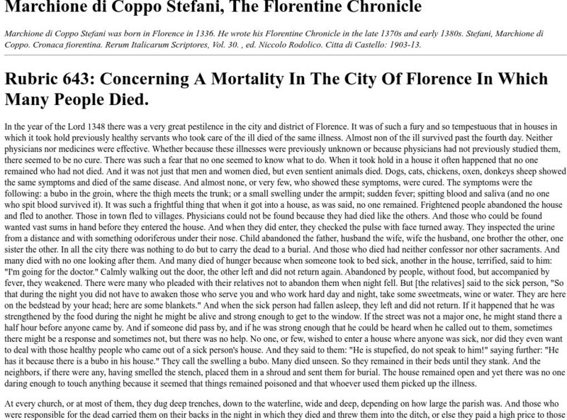 University of Virginia: The Florentine Chronicle by Marchione Di Coppo Stefani Primary University of Virginia: The Florentine Chronicle by Marchione Di Coppo Stefani Primary