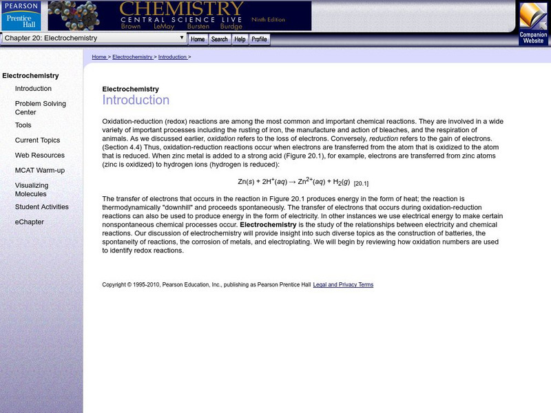 Chemistry, the Central Science: Electrolysis Handout Chemistry, the Central Science: Electrolysis Handout