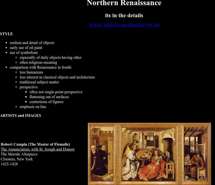 Northern Renaissance: Its in the Details Graphic Northern Renaissance: Its in the Details Graphic