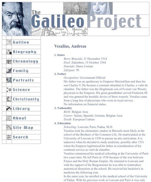 Rice University: Andreas Vesalius Handout Rice University: Andreas Vesalius Handout