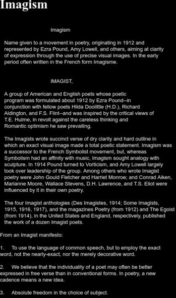 Univ of Pennsylvania: Imagism Website Univ of Pennsylvania: Imagism Website