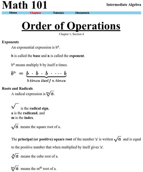 Washington State University: Order of Operations Activity Washington State University: Order of Operations Activity