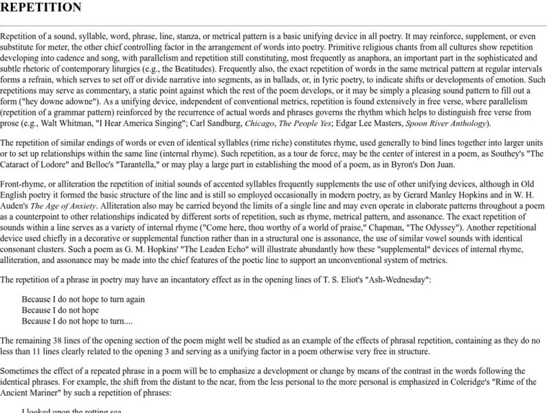 University of Pennsylvania: Repetition Handout University of Pennsylvania: Repetition Handout