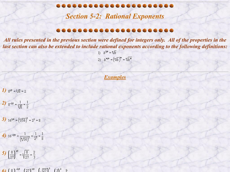 Ojk's Precalculus Study Page: Rational Exponents Primary Ojk's Precalculus Study Page: Rational Exponents Primary