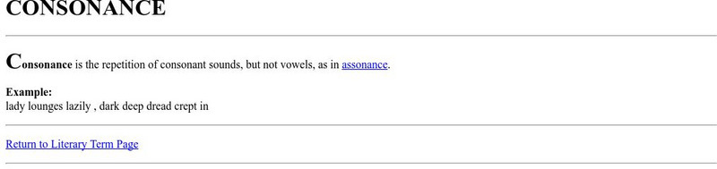 Cyber English (By Ted Nellen): Consonance Handout Cyber English (By Ted Nellen): Consonance Handout