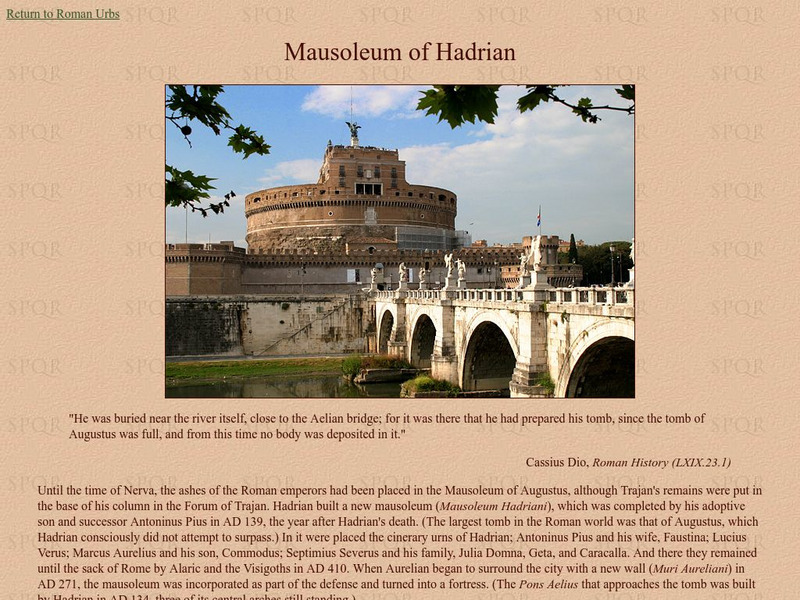 University of California: Mausoleum of Hadrian Website
