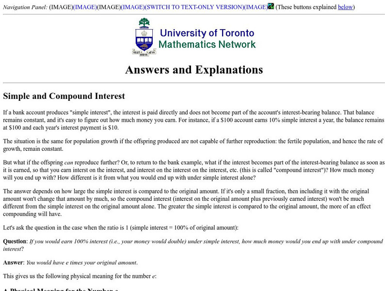 Answers and Explanations Simple and Compound Interest Website