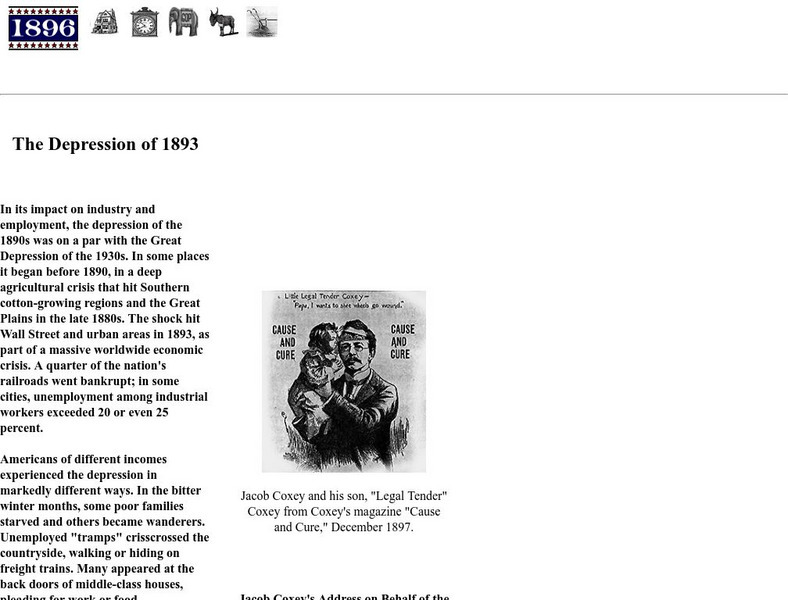 Vassar College: 1896: The Depression of 1893 Primary