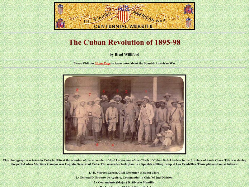 Spanish American War Centennial: The Cuban Revolution of 1895 98 Primary