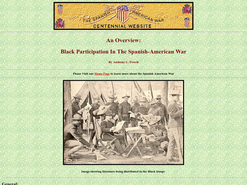 Spanish American War Centennial: Black Participation Article Spanish American War Centennial: Black Participation Article