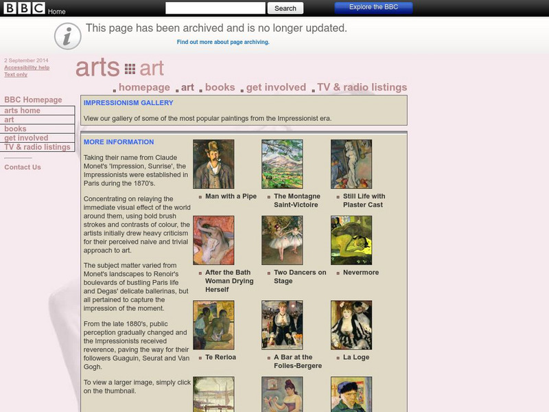 Bbc Arts: Impressionism Gallery Graphic Bbc Arts: Impressionism Gallery Graphic