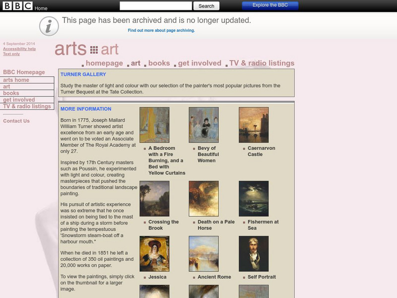 Bbc Arts and Culture: Turner Gallery Graphic Bbc Arts and Culture: Turner Gallery Graphic