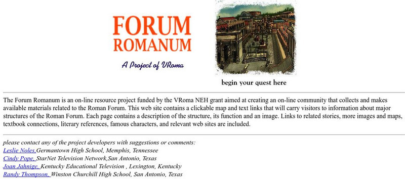 V Roma: Forum Romanum Website V Roma: Forum Romanum Website