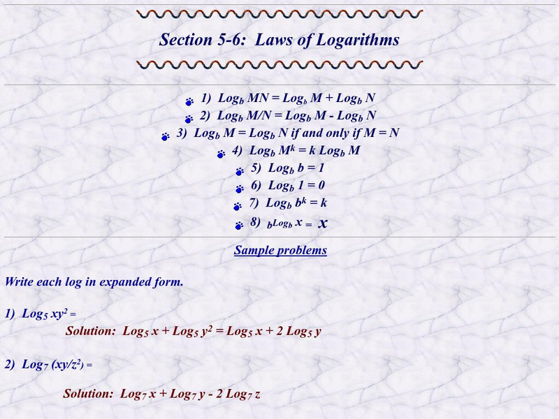 Ojk's Precalculus Study Page: Laws of Logarithms Activity Ojk's Precalculus Study Page: Laws of Logarithms Activity