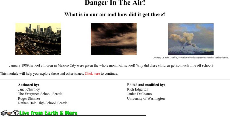 Live From Earth & Mars [Nasa]: Danger in the Air Unit Plan