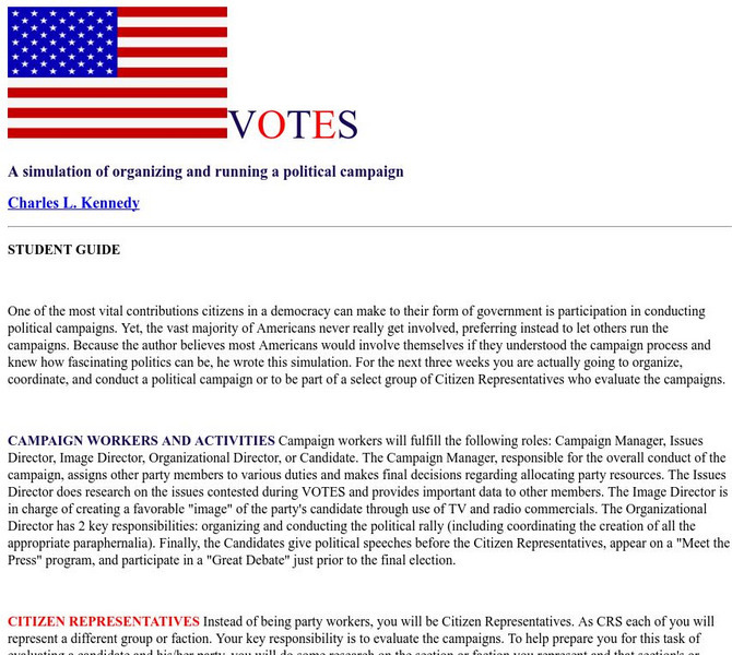 Pennsylvania State University: Votes Activity Pennsylvania State University: Votes Activity