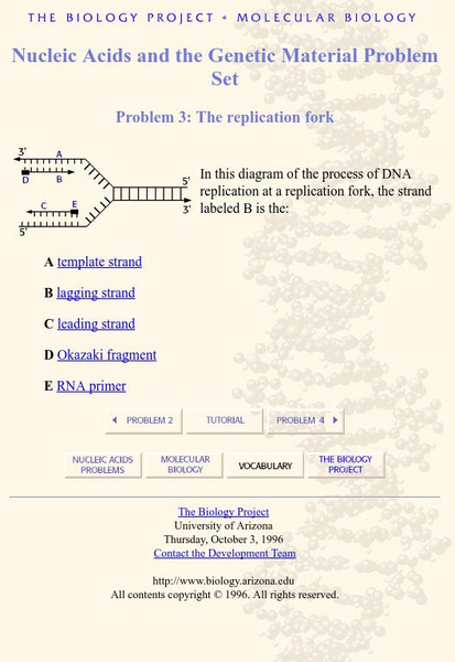 Biology Project: Nucleic Acids (Prob 3) Unknown Type Biology Project: Nucleic Acids (Prob 3) Unknown Type