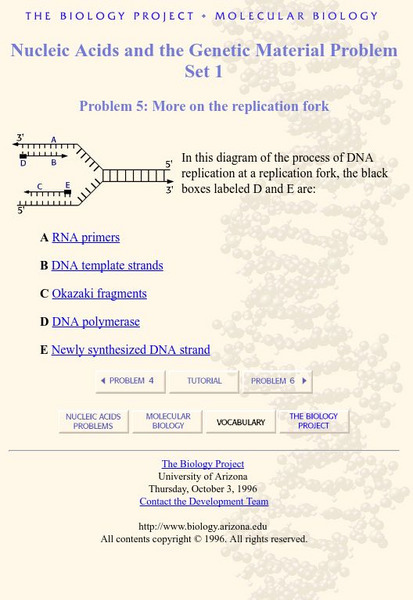 Biology Project: Nucleic Acids (Prob 5) Unknown Type Biology Project: Nucleic Acids (Prob 5) Unknown Type
