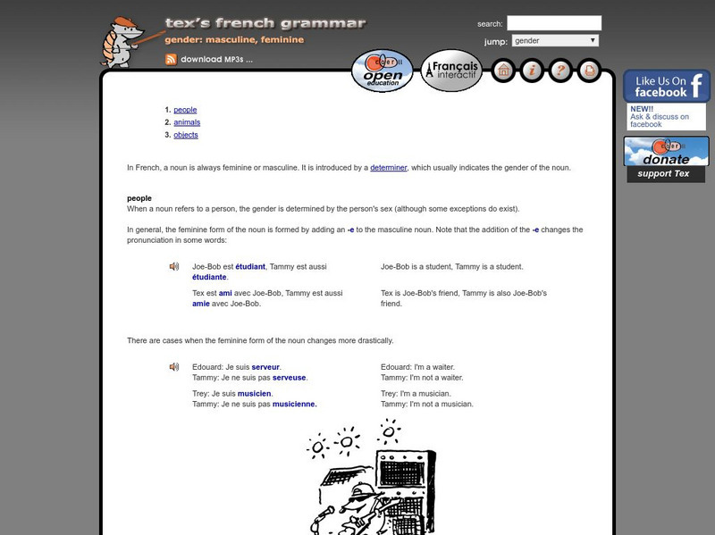 Tex's French Grammar: Gender Activity