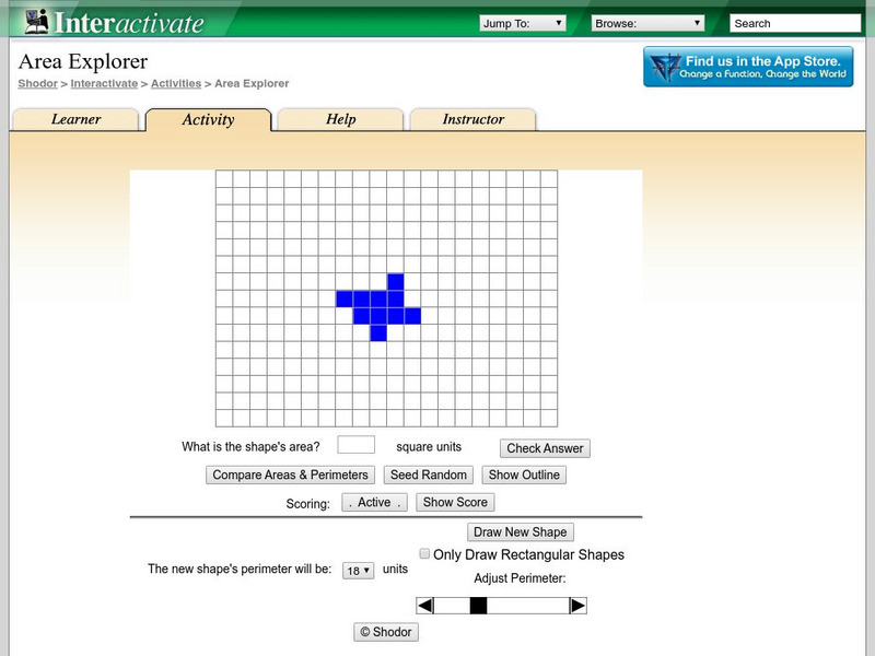 Shodor Interactivate: Area (Elementary) Interactive Shodor Interactivate: Area (Elementary) Interactive