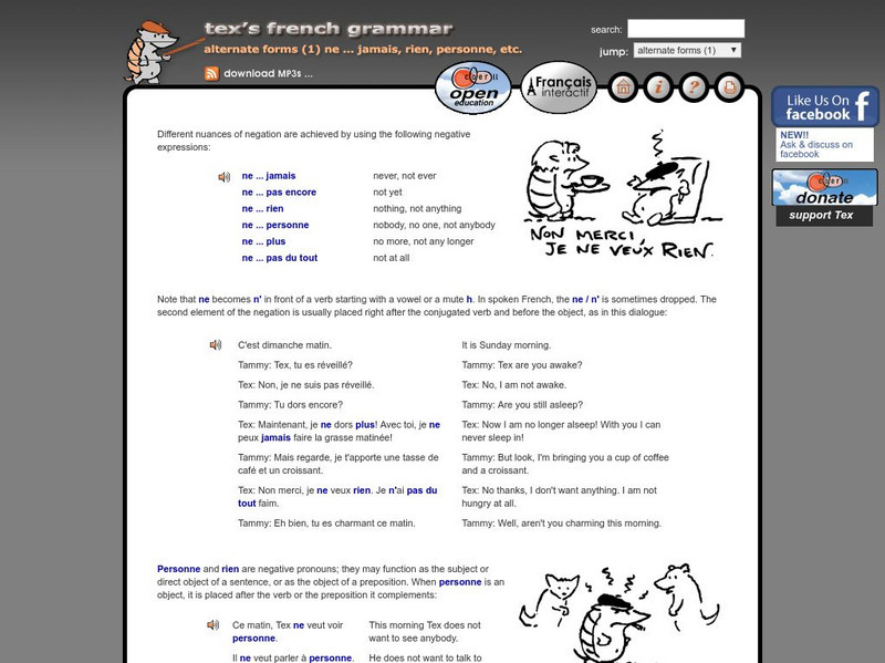 Tex's French Grammar: Negation Activity Tex's French Grammar: Negation Activity