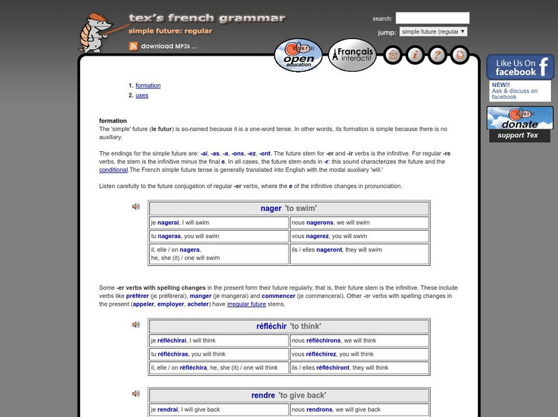 Tex's French Grammar: Simple and Regular Future Activity Tex's French Grammar: Simple and Regular Future Activity