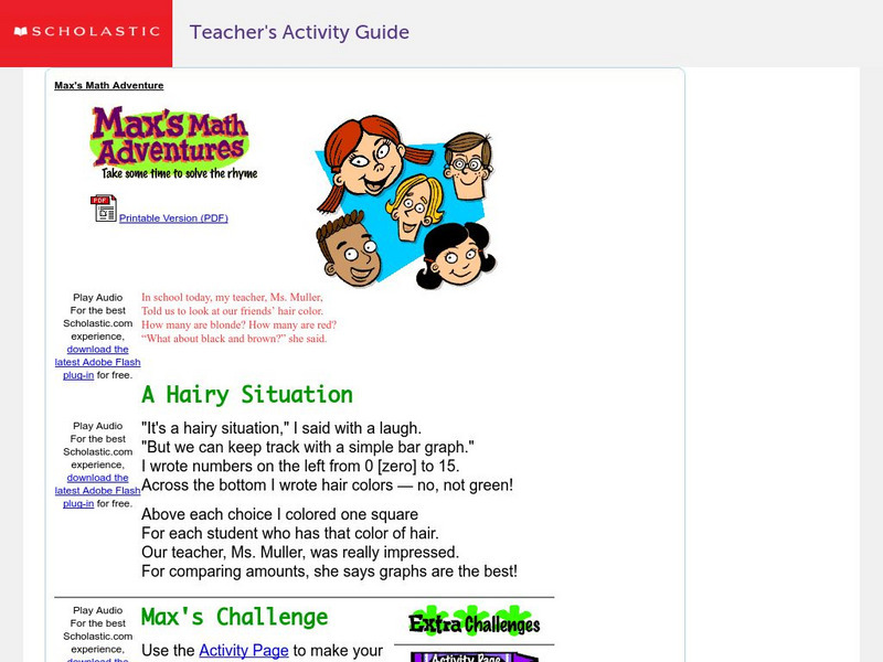 Scholastic: Max's Math Adventures: A Hairy Situation Activity Scholastic: Max's Math Adventures: A Hairy Situation Activity