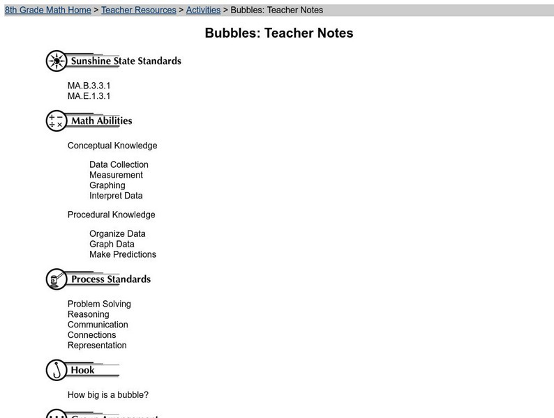 Fcat: Bubbles: Teacher Notes Lesson Plan Fcat: Bubbles: Teacher Notes Lesson Plan
