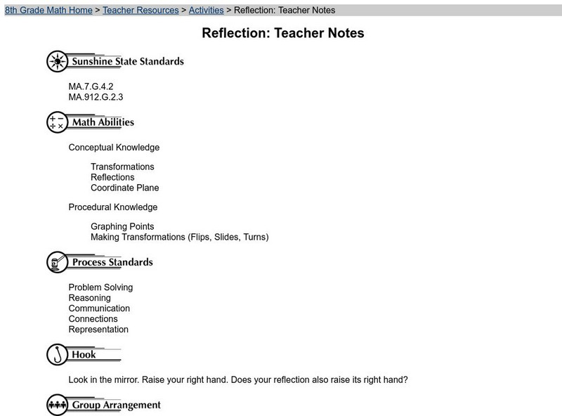 Fcat: Reflection: Teacher Notes Lesson Plan Fcat: Reflection: Teacher Notes Lesson Plan