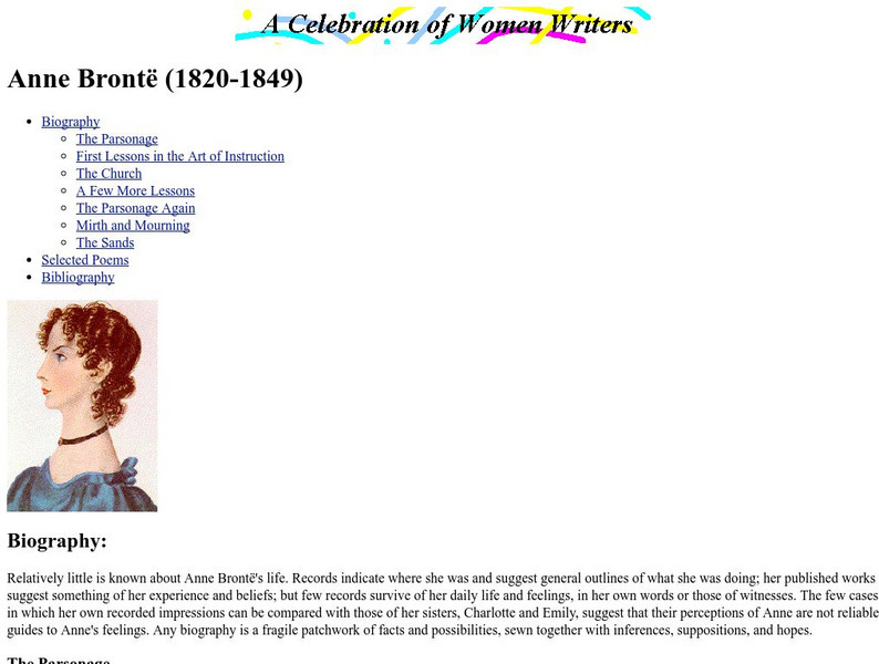 University of Pennsylvania: Anne Bronte (1820 1849) Website University of Pennsylvania: Anne Bronte (1820 1849) Website
