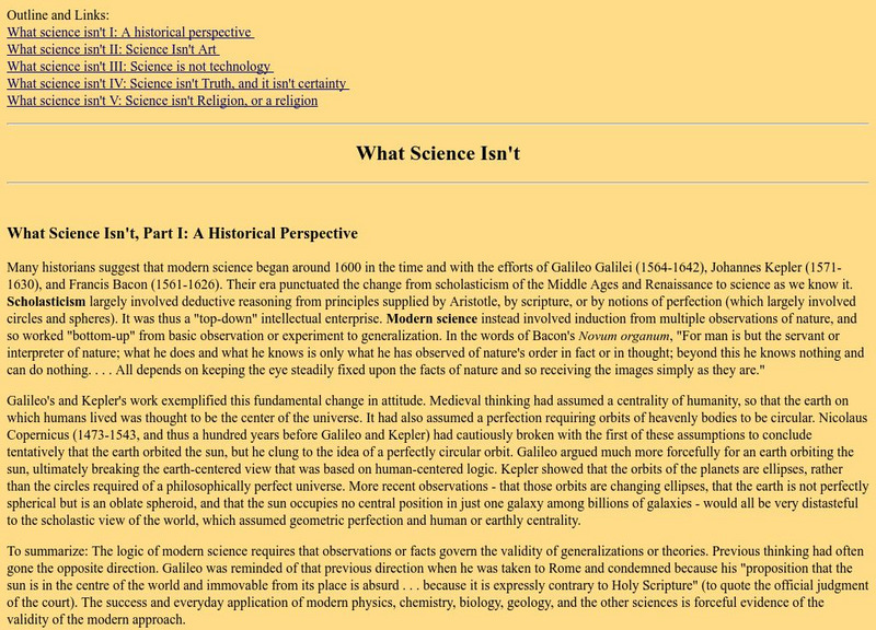 University of Georgia: Geology: What Science Isn't Handout University of Georgia: Geology: What Science Isn't Handout